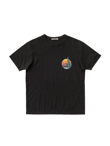 T-shirt imprimé noir en coton bio - uno cactus black, Nudie Jeans, photo 4