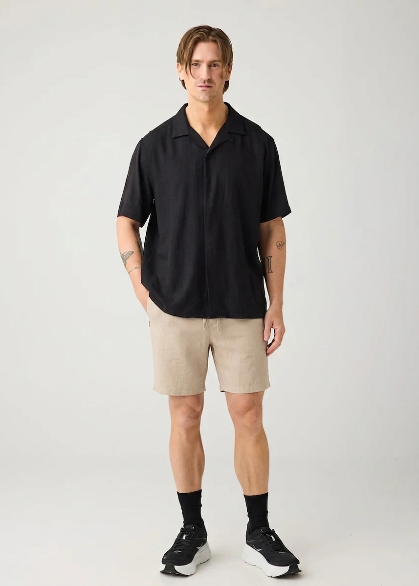 Short en mélange lyocell et lin | beige "Fig linen-mix shorts light feather gray", Knowledge Cotton Apparel, photo 1