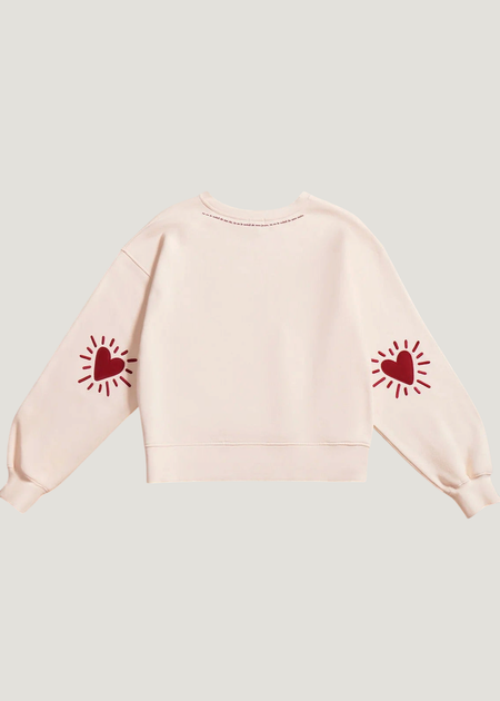 Sweat brodé en coton bio | crème "sweat cœur solaire femme avec coudières ", émoi émoi, photo 6