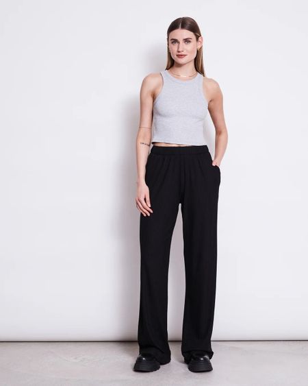 Pantalon large côtelé en tencel version courte | noir "smilla black short", Jan'n June, photo 4