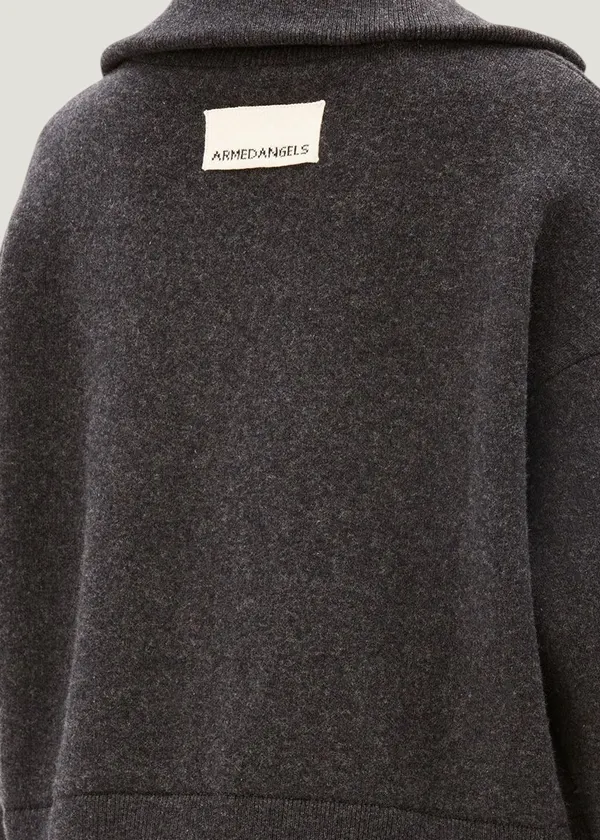 Veste en coton et laine bio | gris "cotton-wool knit jacket - steel melange", Armedangels