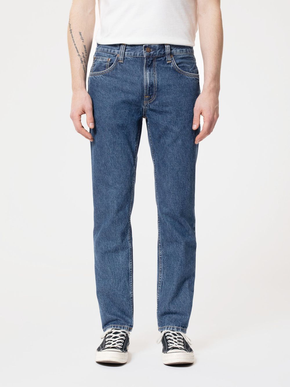 Jean droit en coton bio | bleu 