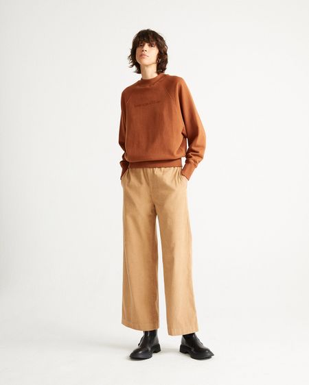 Pantalon large camel en coton bio - maia camel, Thinking Mu, photo 2