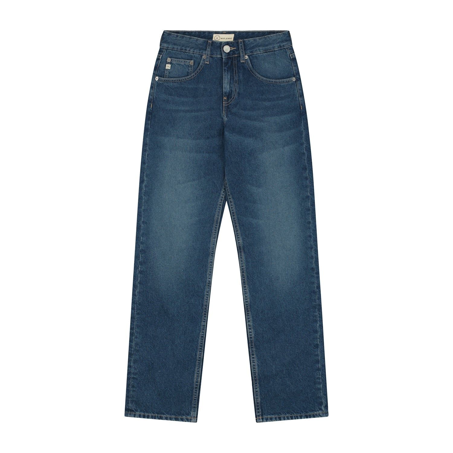 Slim-Jeans aus Bio-Baumwolle und recycelter Baumwolle | Blau "easy go used stone", Mud Jeans, Foto 4
