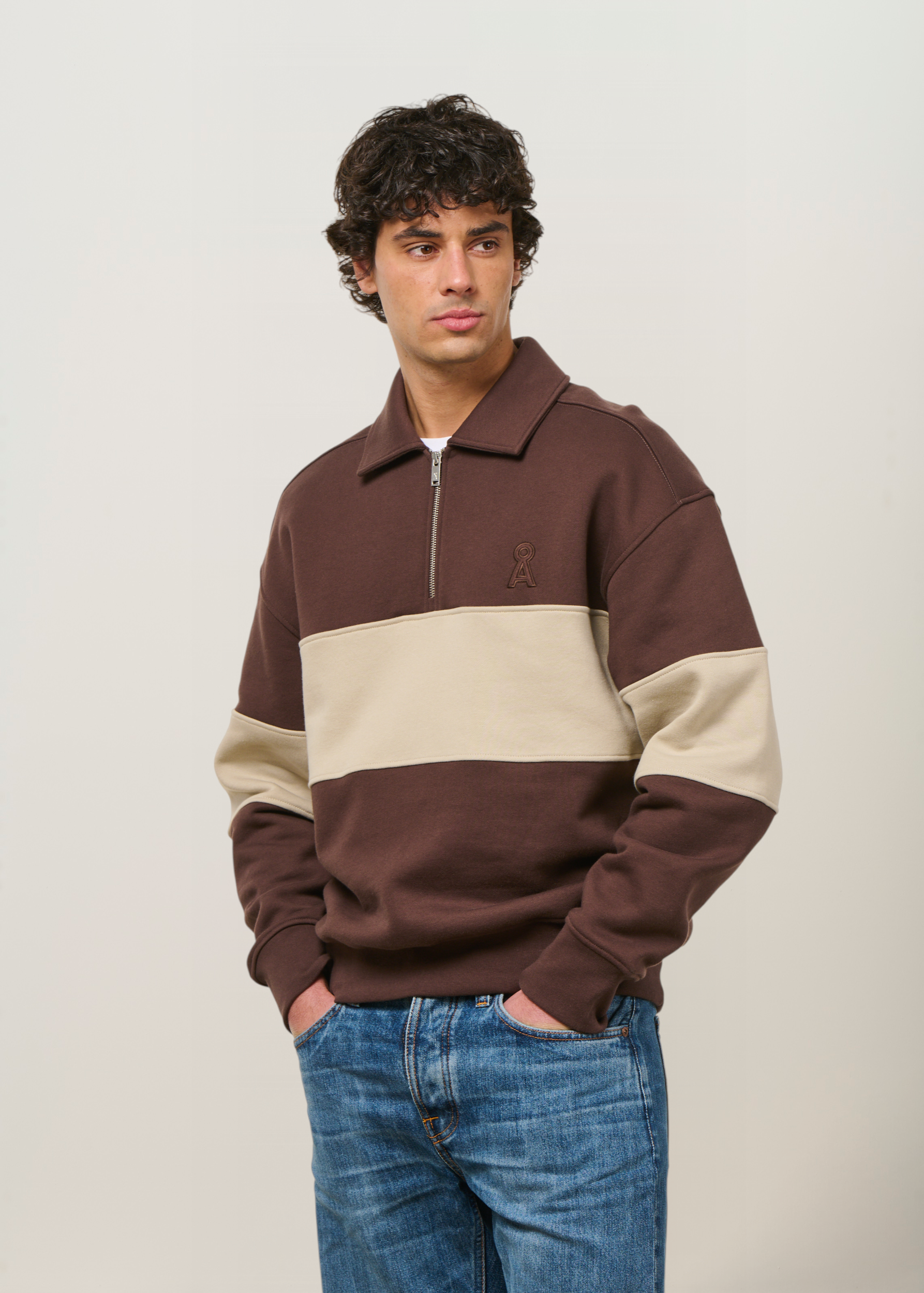 Troyer-Sweatshirt aus Bio-Baumwolle | Zweifarbig "Striped troyer sweatshirt", Armedangels, Foto 4