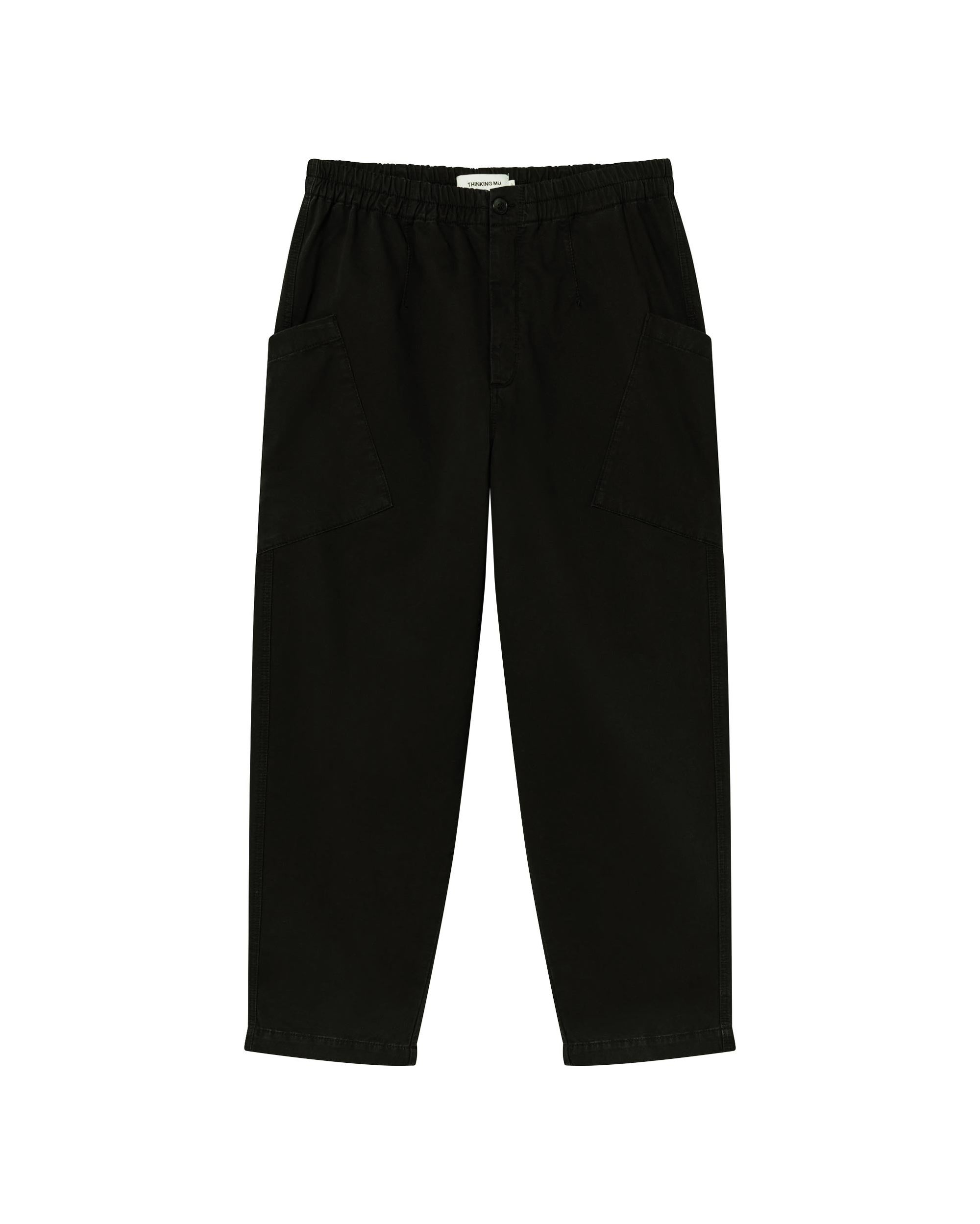Pantalon large cargo en coton bio | noir "black max pants", Thinking Mu, photo 6
