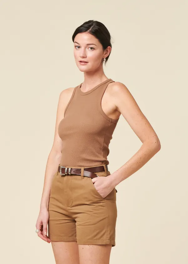 Short en coton biologique | "gale boyfriend mid-rise", Knowledge Cotton Apparel