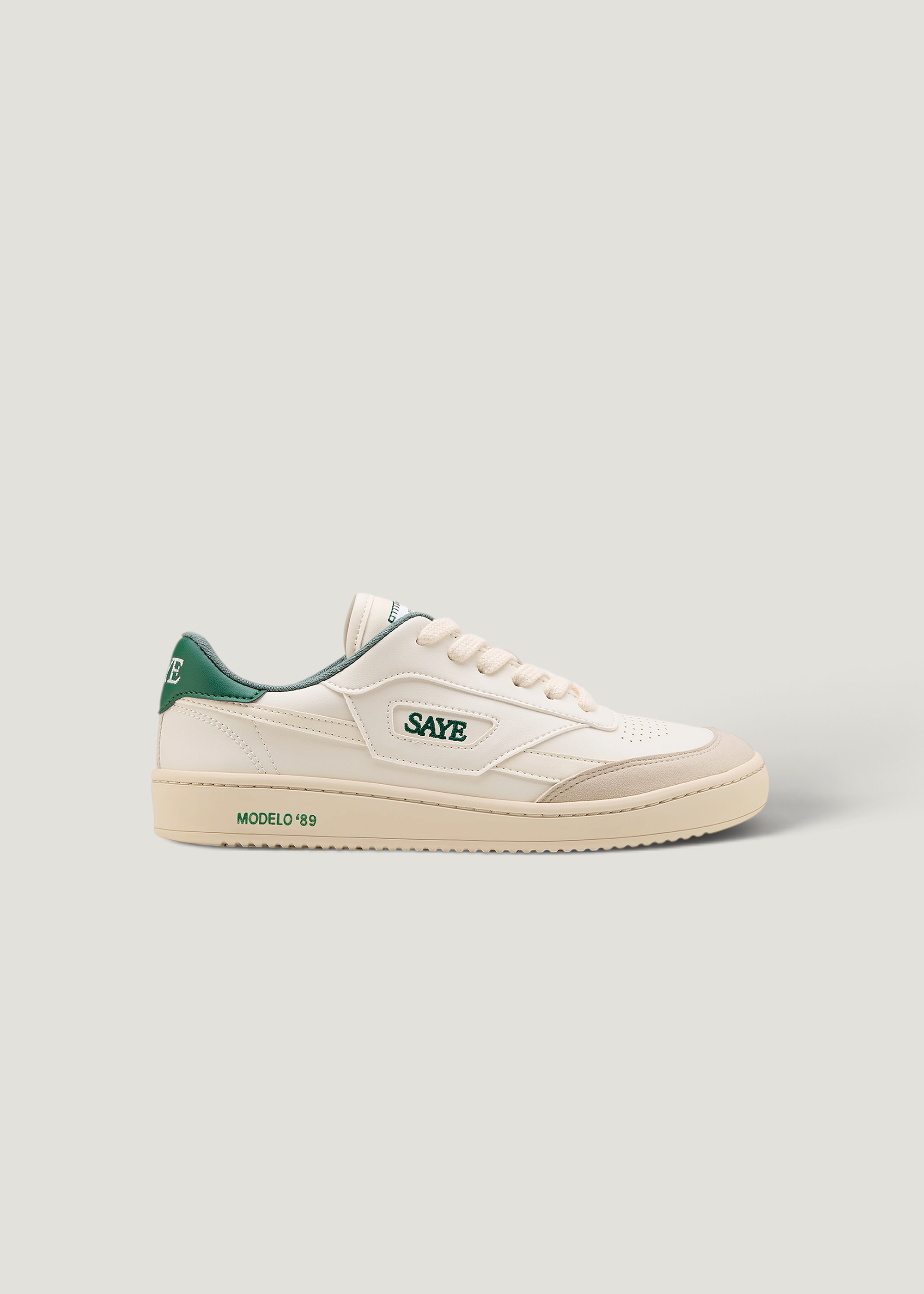 Basket barefoot vegan | beige et vert "M89 ground barefoot - pine - green", SAYE, photo 5