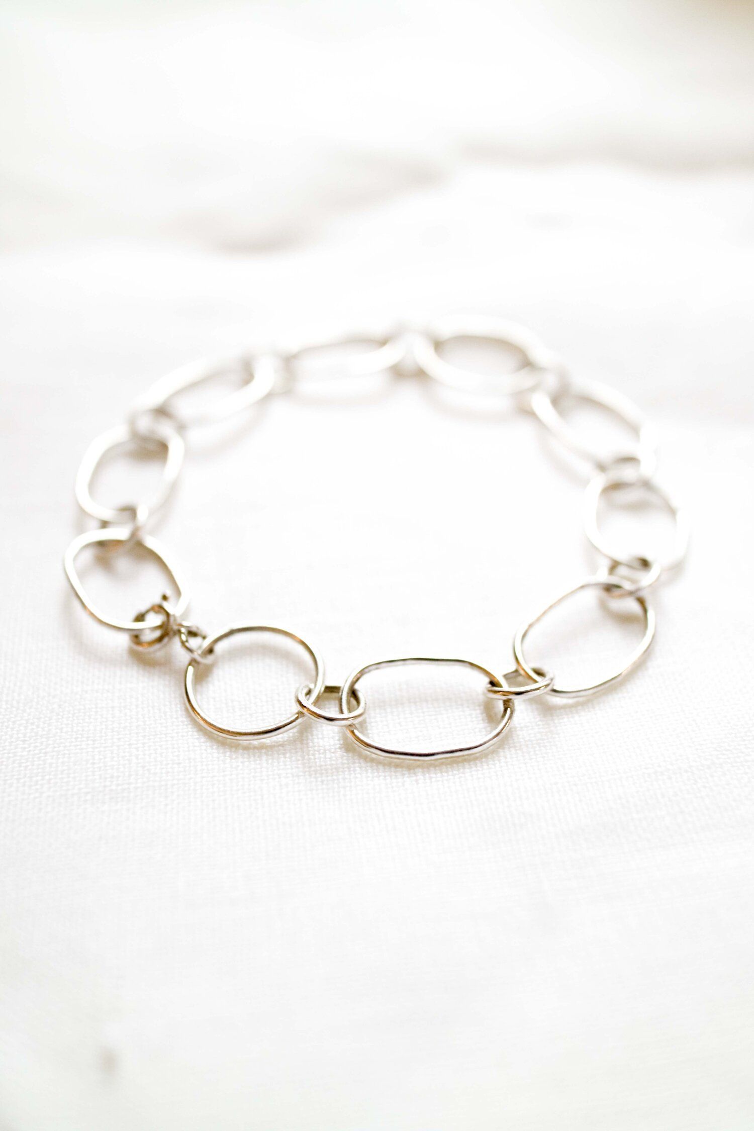 Bracelet en argent recyclé - statement link, Wild fawn, photo 4