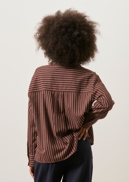 Flanellhemd aus Bio-Baumwolle | Mehrfarbig "O'hara brushed stripes manuela blouse", Thinking Mu, Foto 4