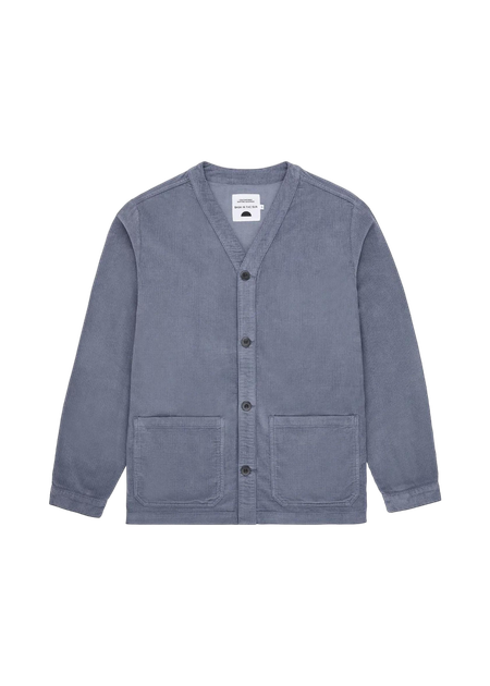 Cardigan épais en coton bio | bleu "storm ekhi jacket"