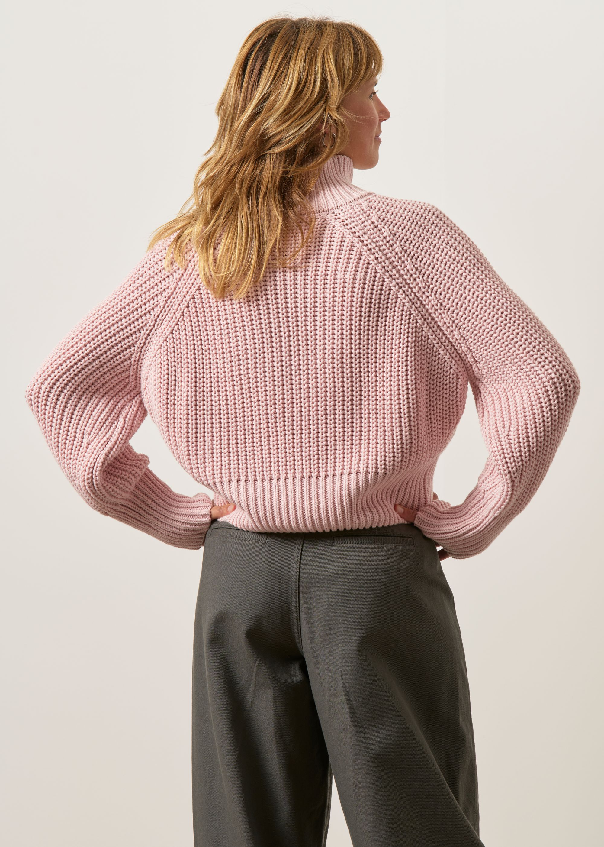 Pull maille en coton bio | rose "Ola - pale pink", Jan'n June, photo 4