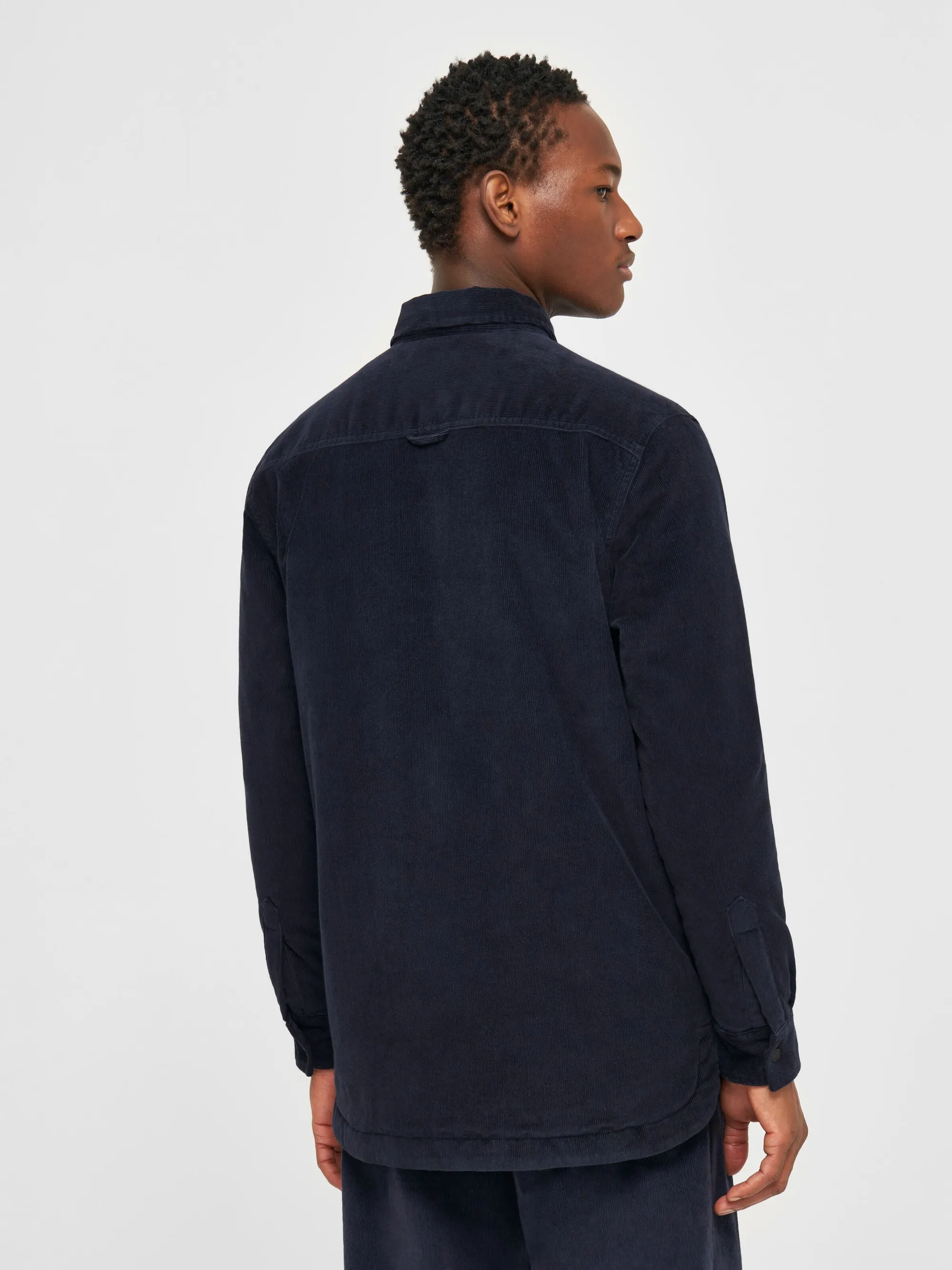 Blouson velours en coton bio et matière recyclée | marine "corduroy overshirt night sky", Knowledge Cotton Apparel, photo 2