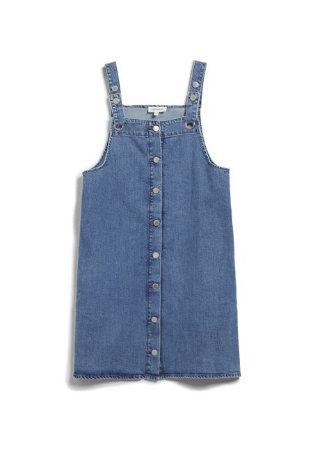 Robe salopette en jean bleu en coton bio - dainaa, Armedangels, photo 5