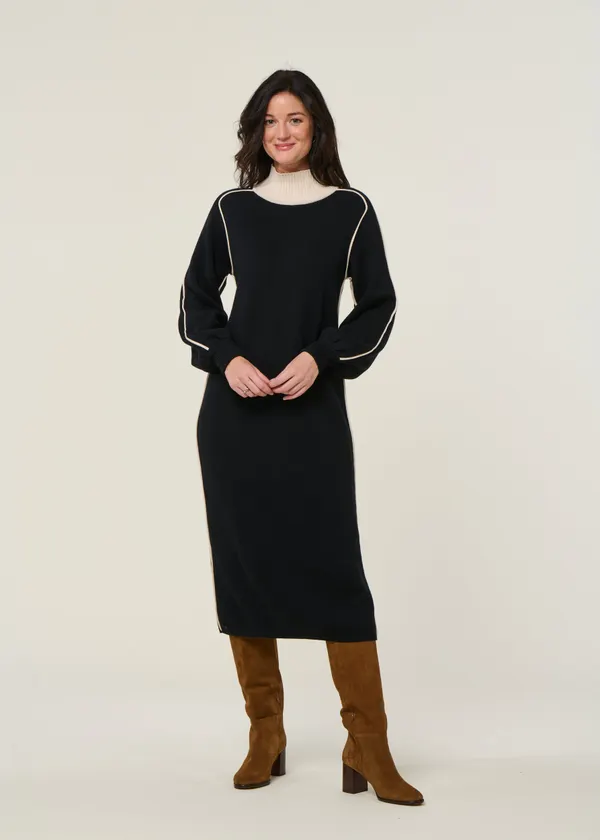 Robe pull en coton bio| noir "larraitz", SKFK