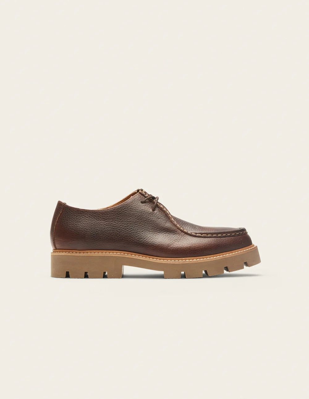 Derbys aus zertifiziertem Leder | Braun "gontran - pull-up grainé marron", Odaje ex M.Moustache, Foto 3