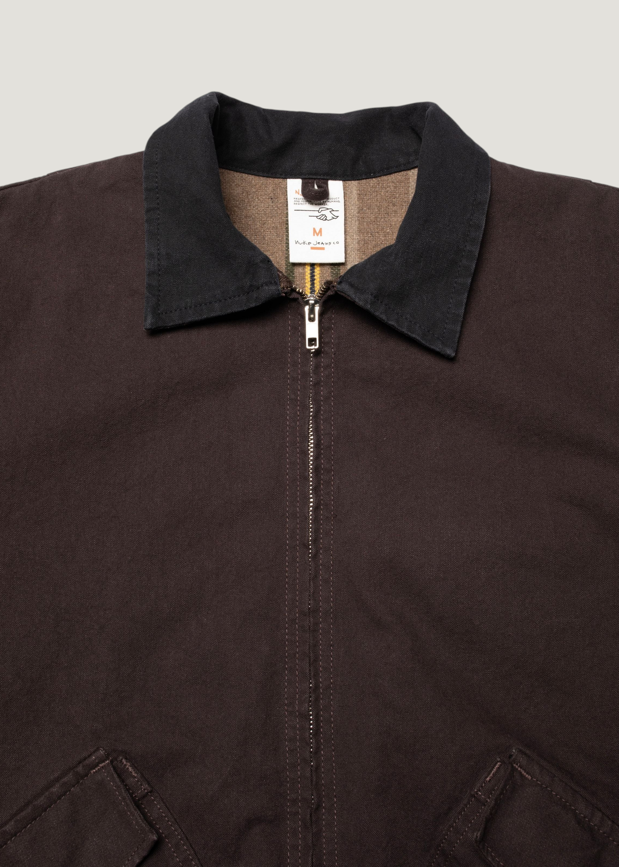 Zip-Jacke aus Bio-Baumwolle | braun "Blake zip jacket duck canvas - dark-brown", Nudie Jeans, Foto 7