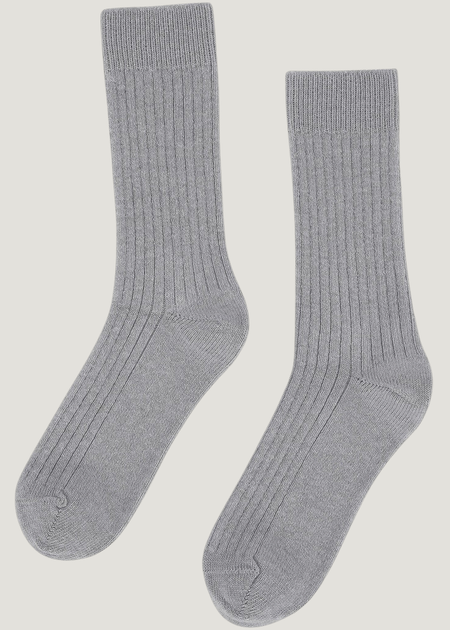 Chaussettes en laine mérinos recyclée | gris "heather grey"