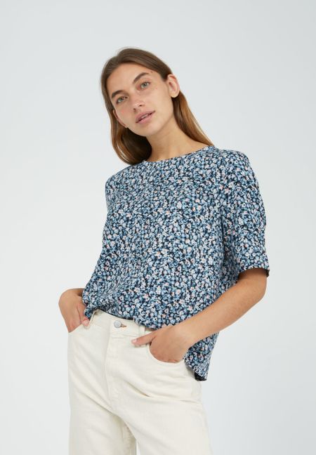 Blouse manches courtes à imprimés floraux en tencel - loriaa primrose