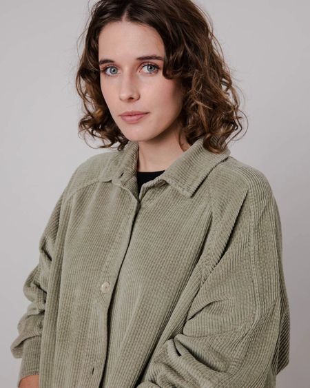 Cord-Trenchcoat aus Bio-Baumwolle | Hellkhaki "corduroy jacket pale green", Brava Fabrics, Foto 6