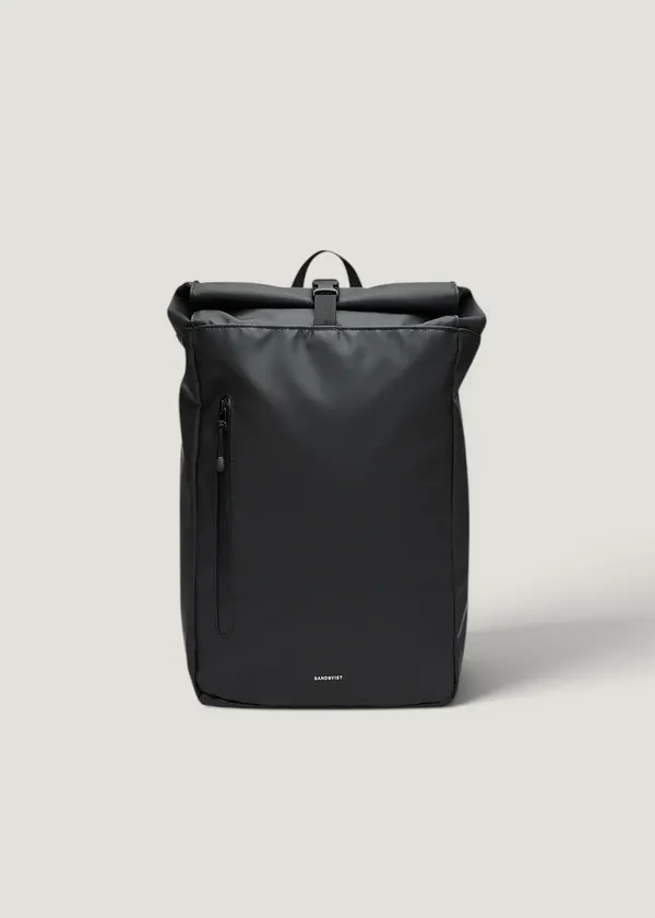 Sac à dos 20l en matière recyclée | noir "Stream rolltop backpack 14" - black", Sandqvist