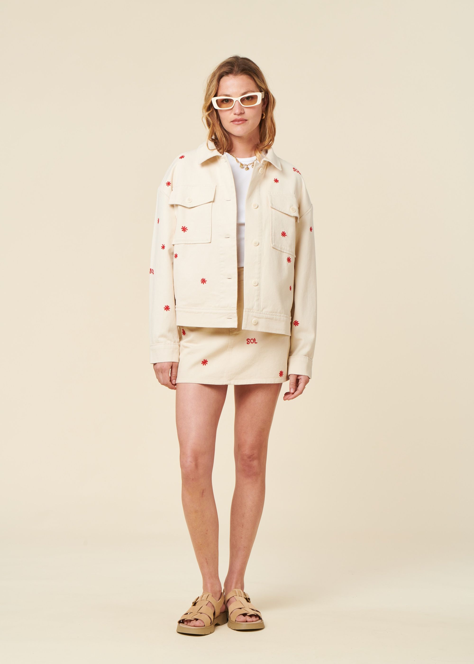 Rock aus Bio-Baumwolle | Ecru "sol chain kimmy skirt", Thinking Mu, Foto 5