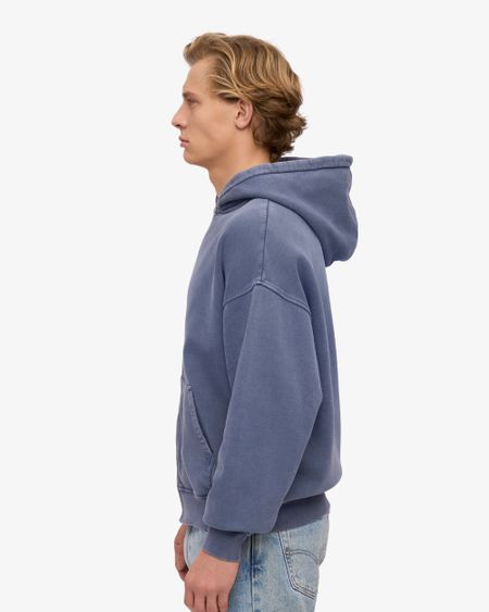 Sweat zippé oversize en coton bio | bleu "organic oversized zip hood - neptune blue", Colorful Standard, photo 3
