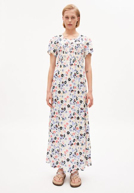 Robe longue à motifs tissée en tencel - helinaa sketch of off white