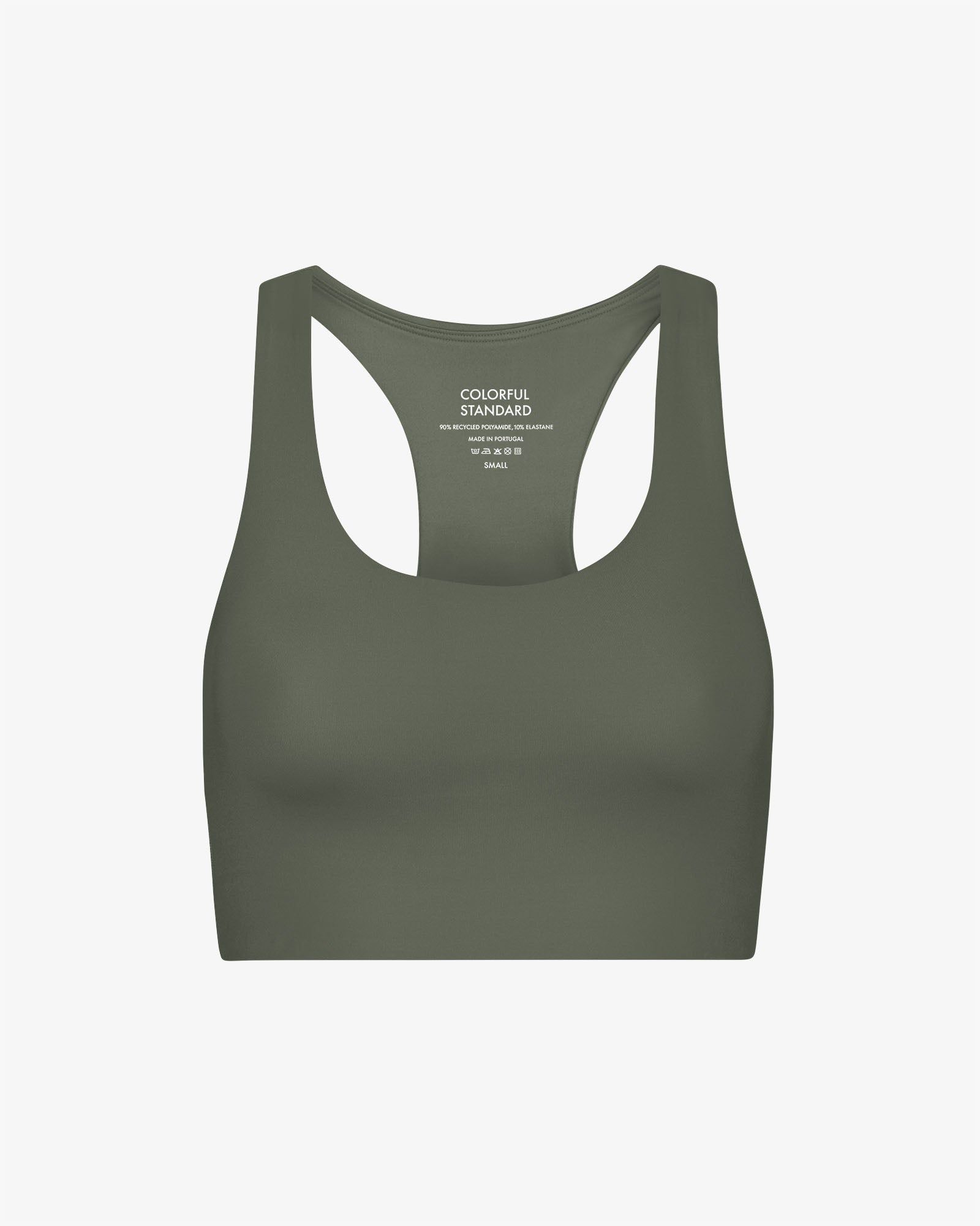 Brassière en matière recyclée | dusty olive "active cropped bra dusty olive", Colorful Standard, photo 1