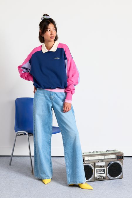 Sweat en coton bio | multicolor "Mel marine", Perpète, photo 3