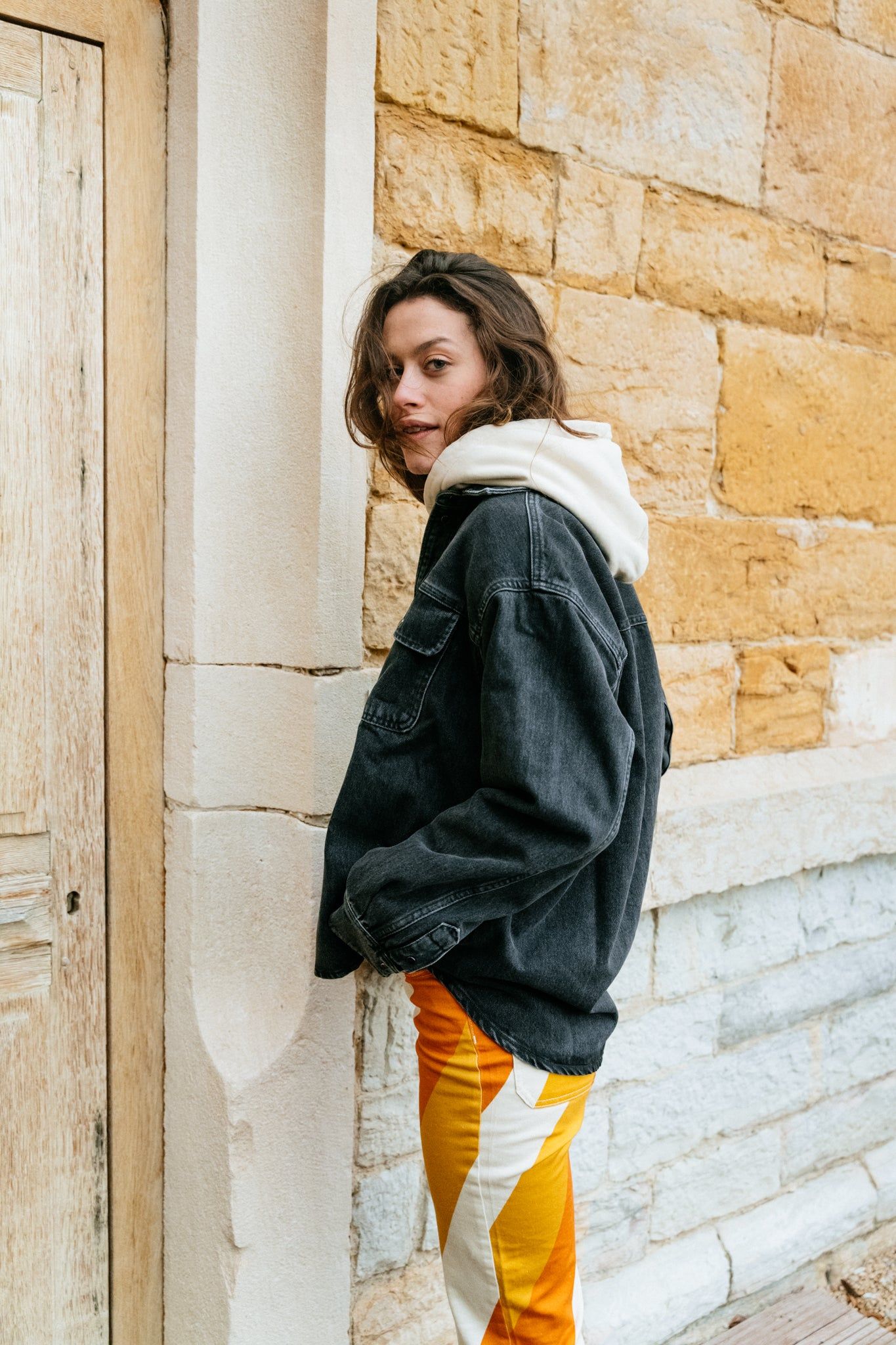 Veste en jean noire en coton bio - ellen overshirt black blizzard, Samsoe Samsoe, photo 4