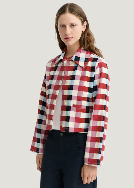 Veste en coton bio | carreaux multicolores "Cheshire checks astrid jacket" - Thinking Mu