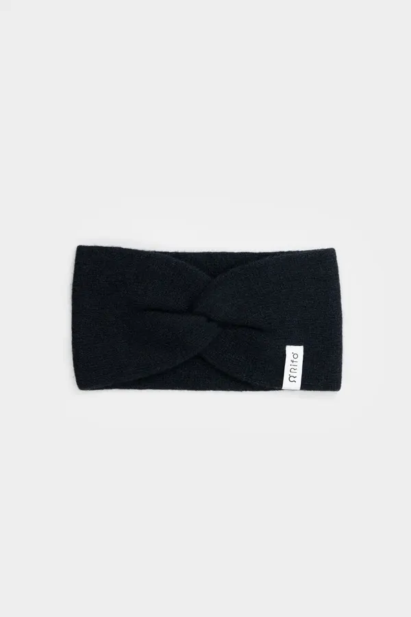 Bandeau en cachemire recyclé | noir "fascia nadia - nero ardesia", Rifò