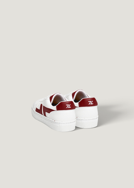 Baskets vegan blanches et bordeaux | "alpha millesime", Zèta Shoes, photo 3