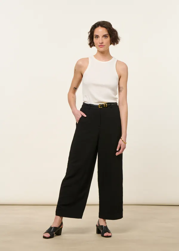 Pantalon ample en ecovero et lin | noir "caarunus lino - black", Armedangels