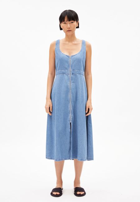 Robe midi en tencel | bleu "taahlee - rhea"