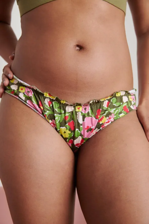 Culotte bloomer en coton bio | fleurs kaki, We Are Jolies