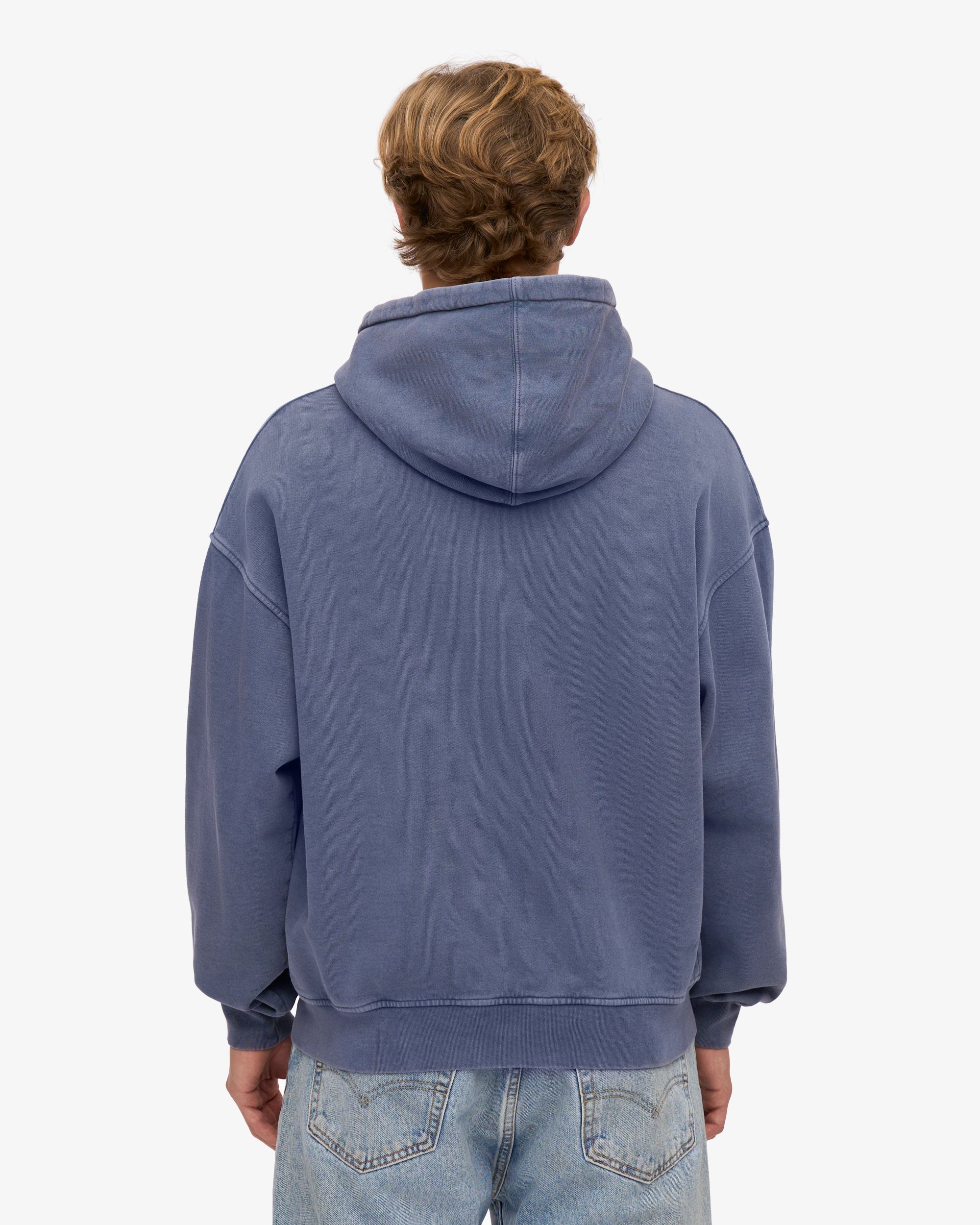 Sweat zippé oversize en coton bio | bleu "organic oversized zip hood - neptune blue", Colorful Standard, photo 4