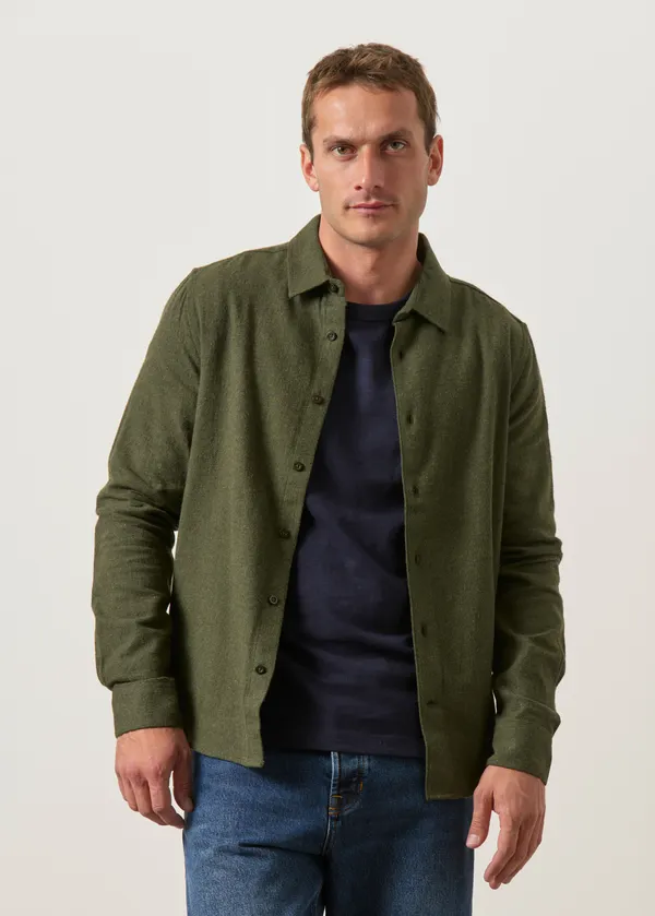 Chemise flanelle en coton bio | vert "dune regular flannel shirt - forrest night", Knowledge Cotton Apparel