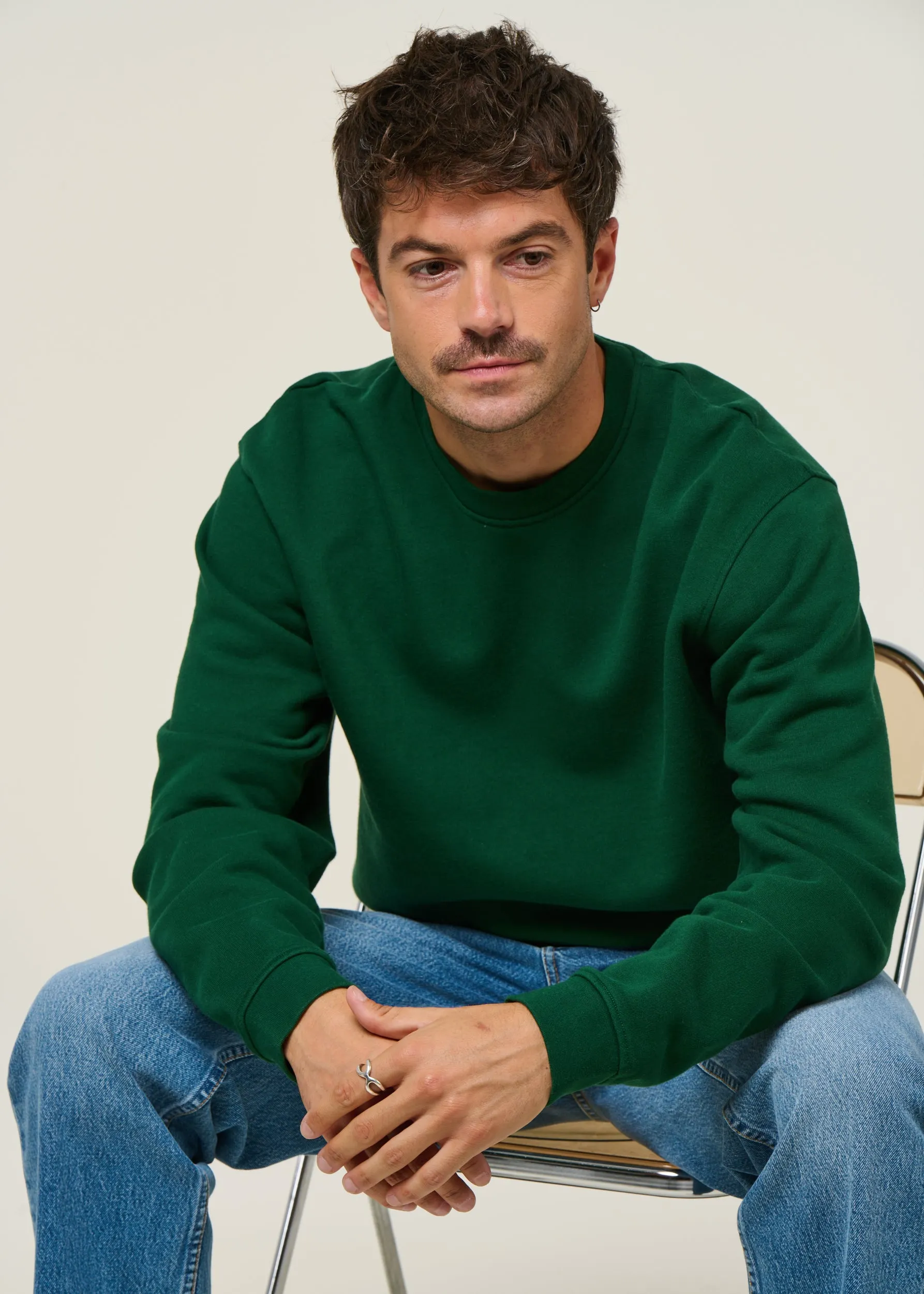 Sweat oversize en coton bio | vert forêt, WeDressFair, photo 3