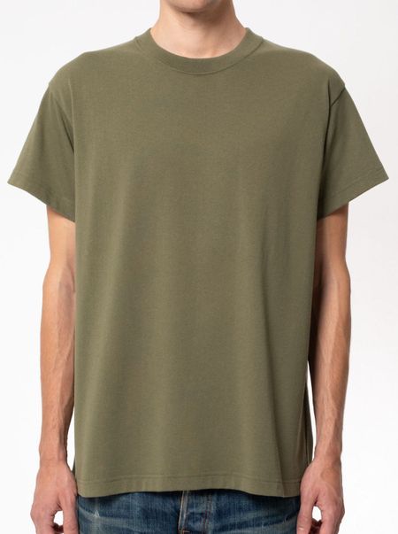 T-shirt ample kaki en recyclé - milton rebirth tee faded green