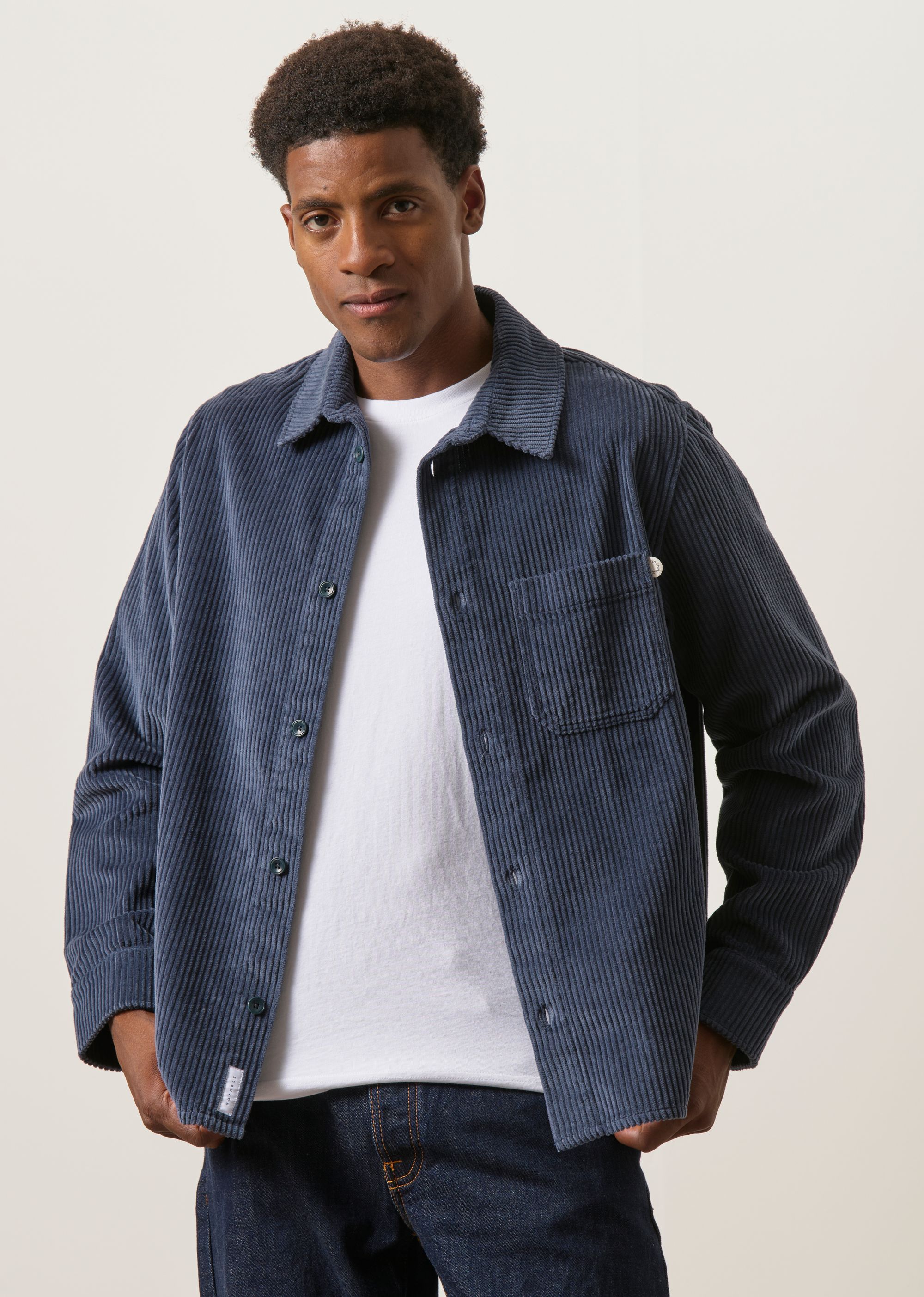 Cord-Overshirt aus Bio-Baumwolle | Blau "Cord casual shirt - ash blue", Rotholz, Foto 4