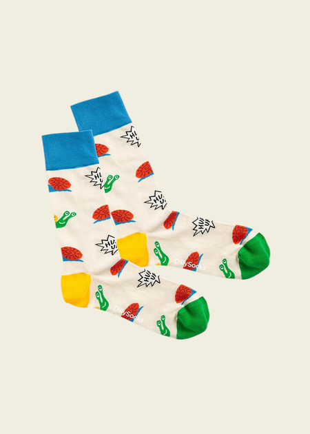Chaussettes en coton bio | multicolore "hurry up slow"
