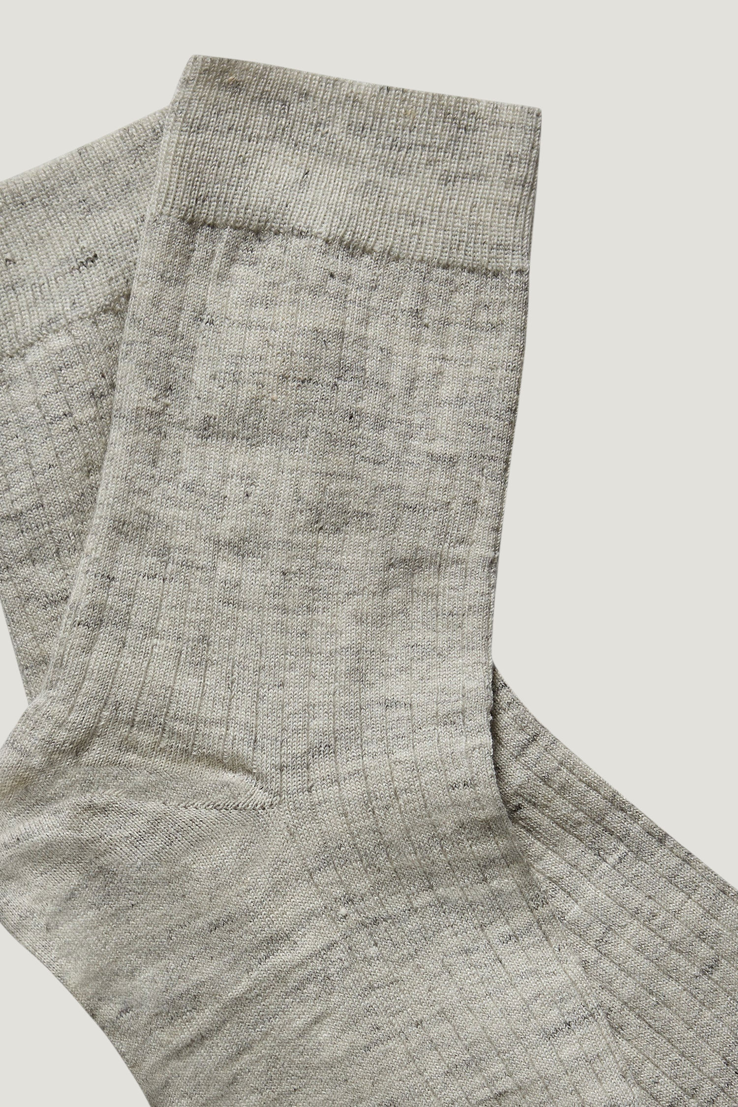 Chaussettes en lin et coton bio | gris "linen socks sand & pepper", About Companions, photo 2
