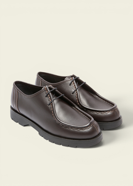 Derbies made in france en cuir certifié | marron "padror marron noir" - Kleman
