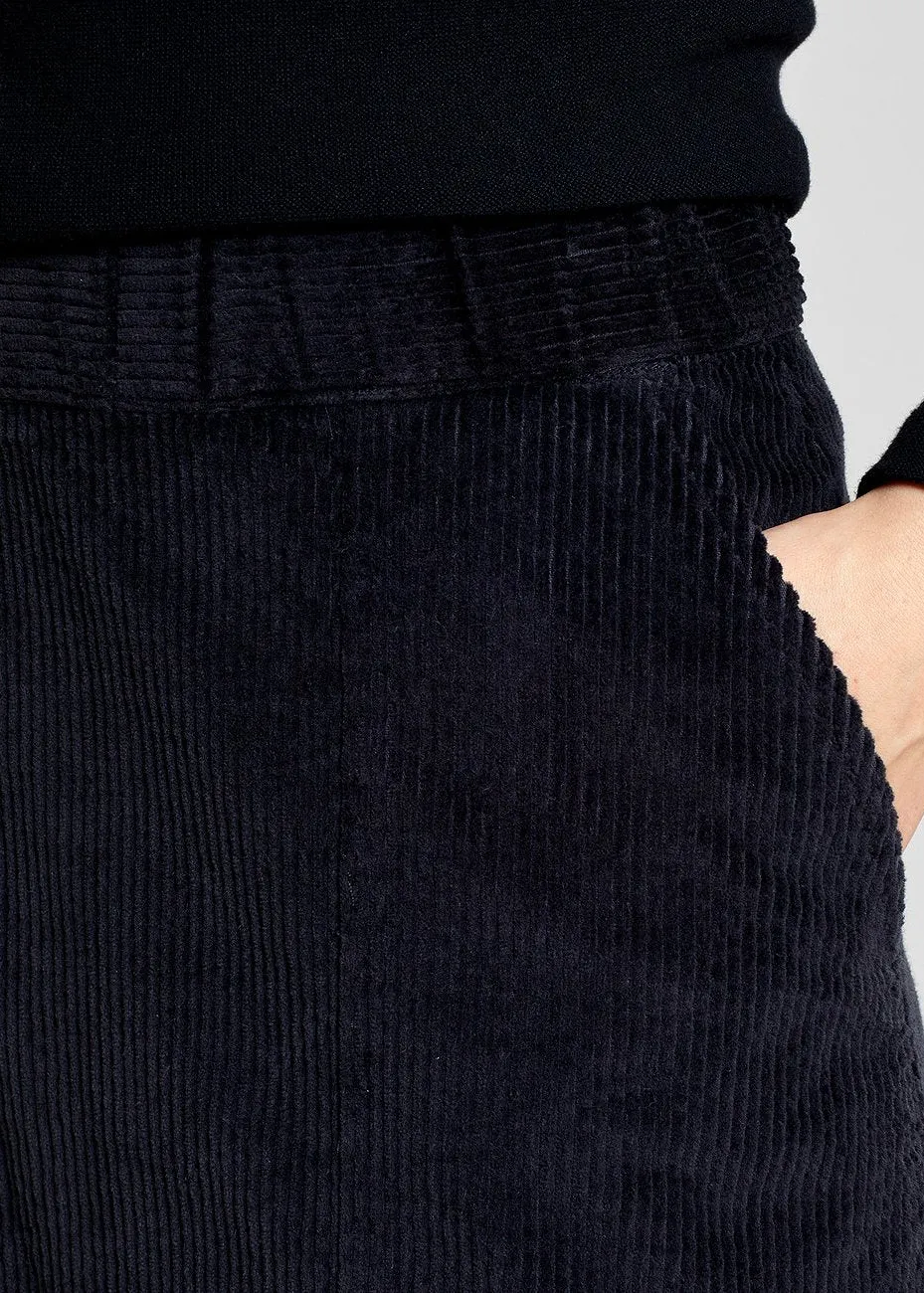 Jupe patineuse velours en coton bio | noir "skirt majorna corduroy black", Dedicated, photo 2
