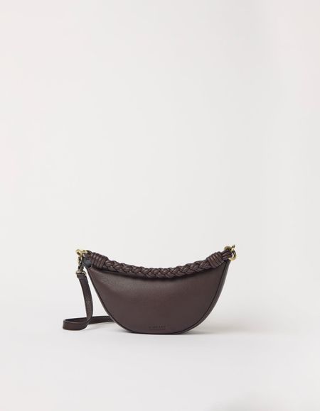 Sac à en cuir certifié | chocolate "leo mini - chocolate soft grain (twisted handle)" - O My Bag