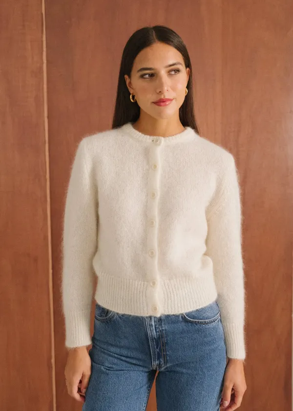 Gilet en mohair certifié | écru "grace", Bonjour Demain