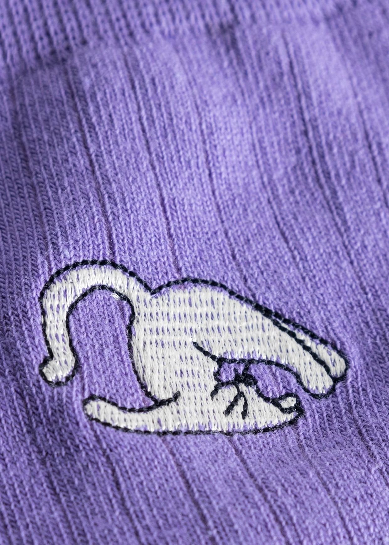 Chaussettes en coton bio | violet "rib socks knivsta plow pose paisley purple", Dedicated, photo 2