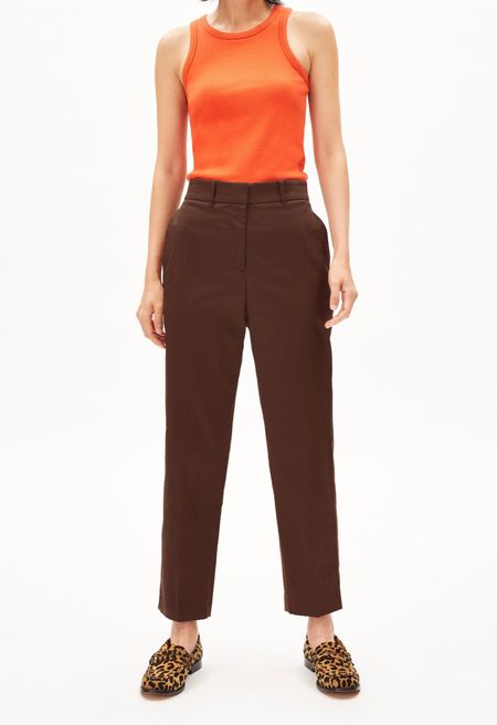 Pantalon à pinces en coton bio | marron "warmaar deep brown", Armedangels, photo 4